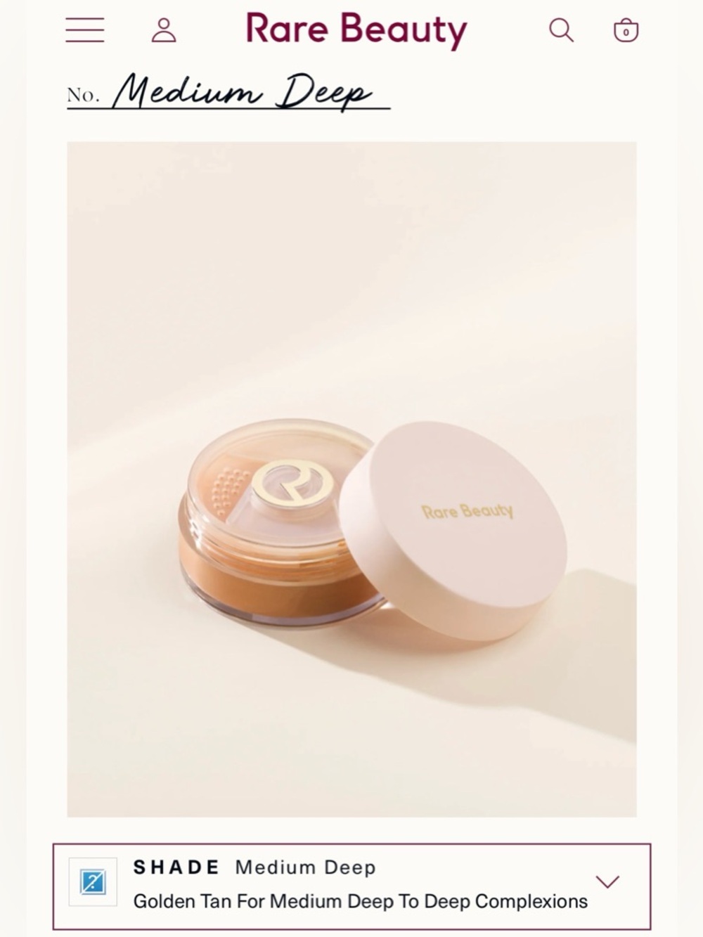 Rare Beauty Always an Optimist Soft Radiance Setting Powder on Medium Deep